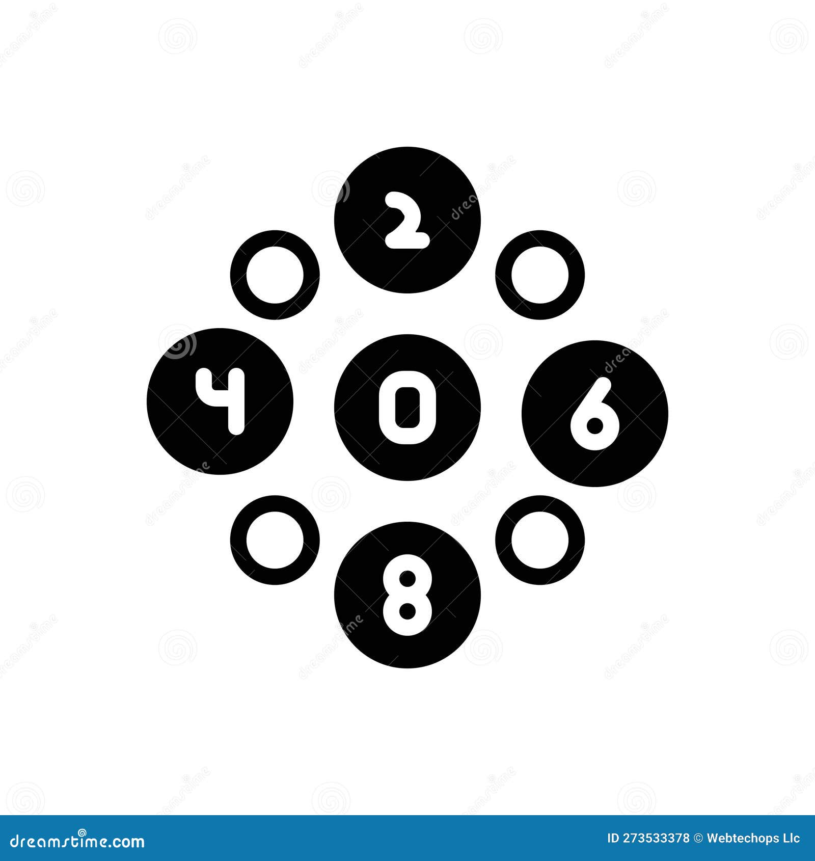 Black Solid Icon for Even, Numbers and Mathematics Stock Vector