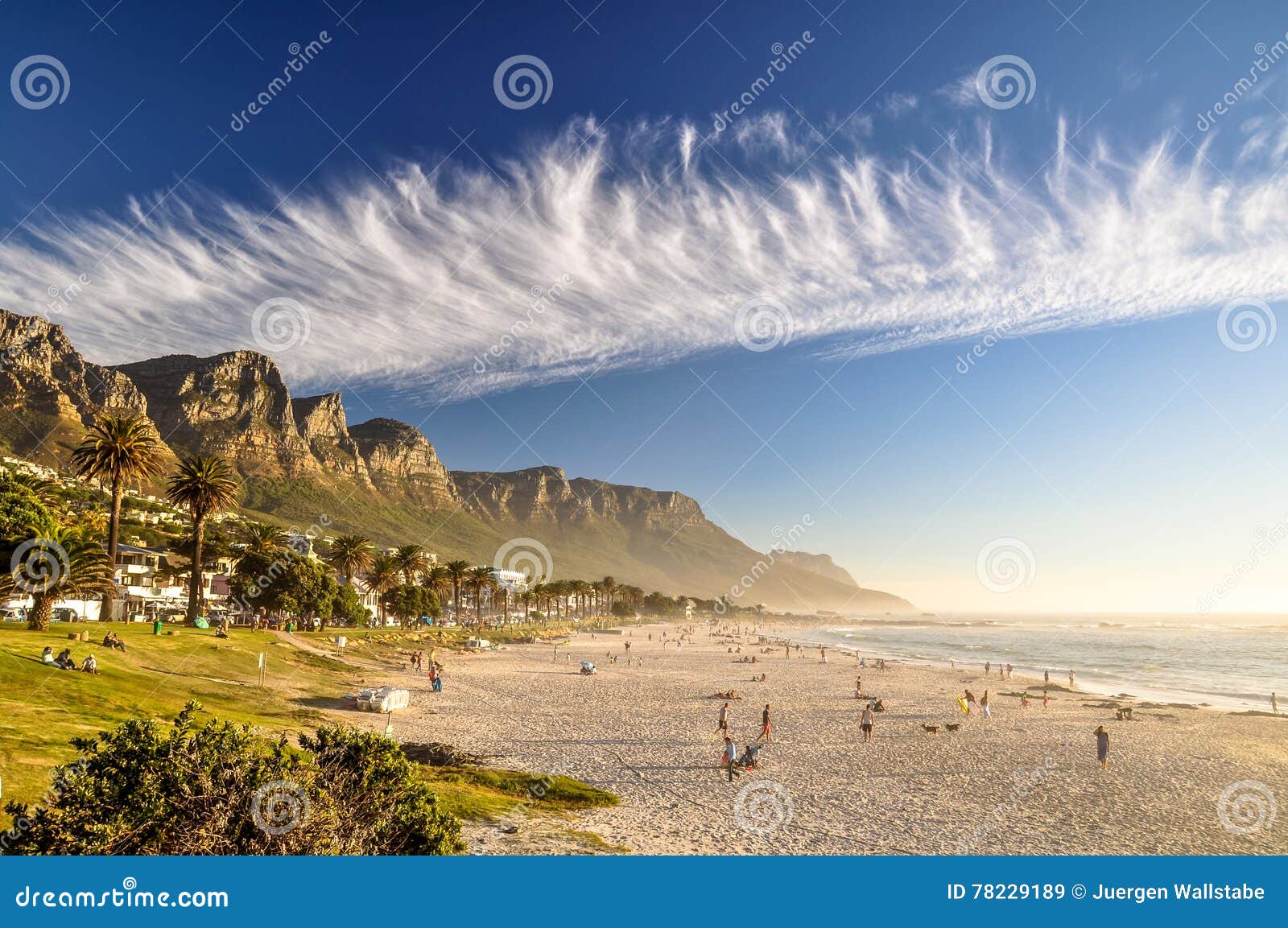 evening at camps bay beach - cape town, south africa