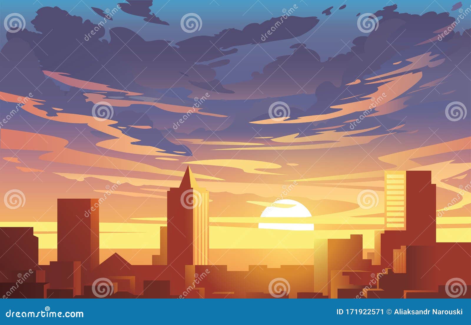 Cat Sunset City Scenery Anime Art 4K Wallpaper iPhone HD Phone #860i