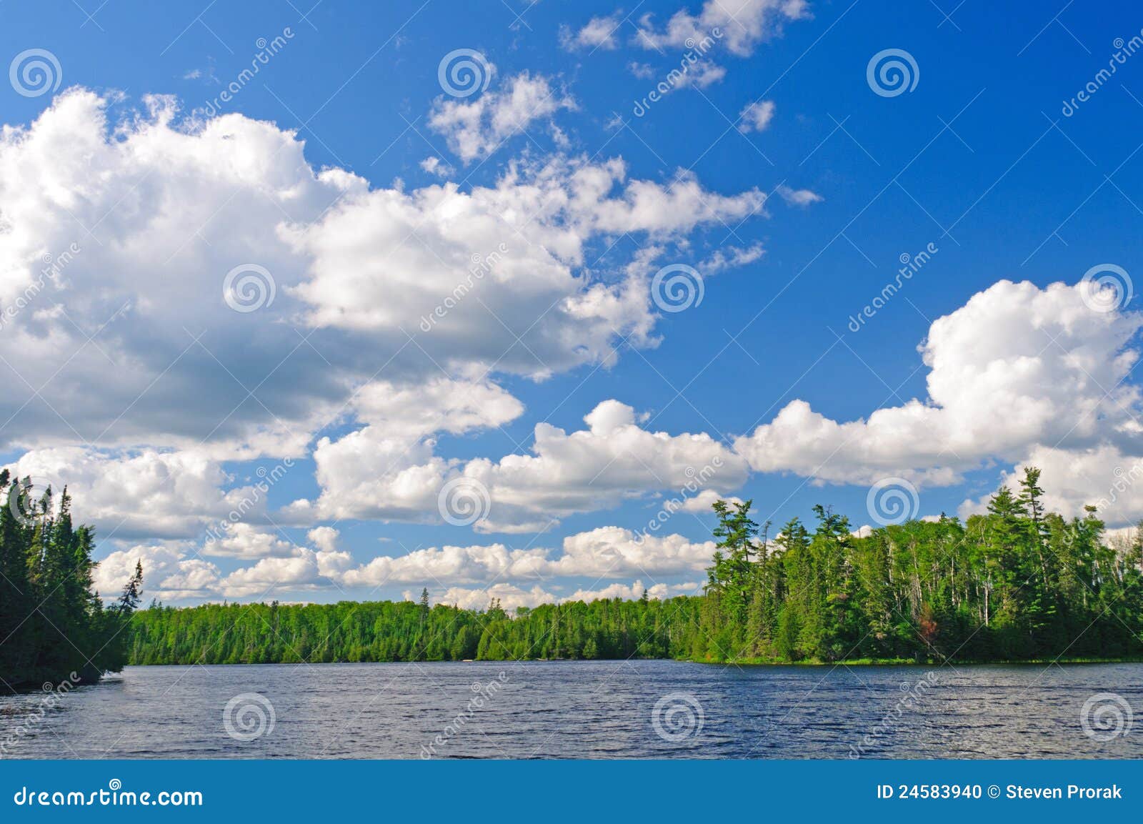 Evening Clouds on Horseshoe Lake Stock Photo Image of bwca, bwcaw
