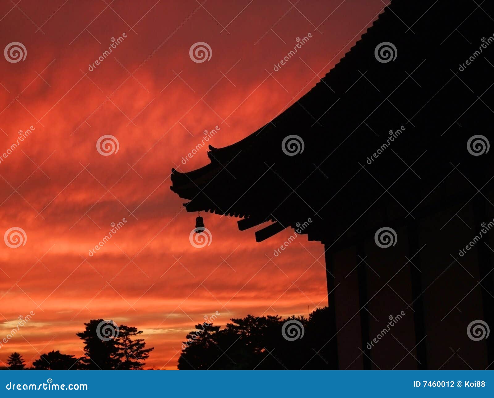 Evening in Japan stock photo. Image of mood, ancient, sunset 7460012