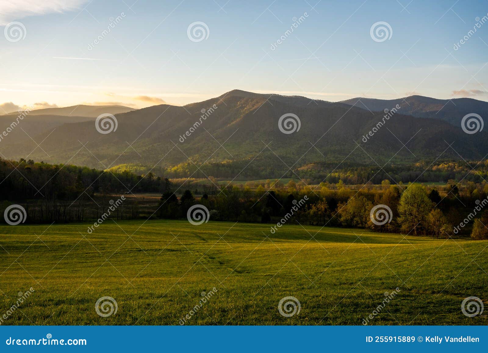 Evening Light in Cades Cove Stock Image Image of meadow, morning