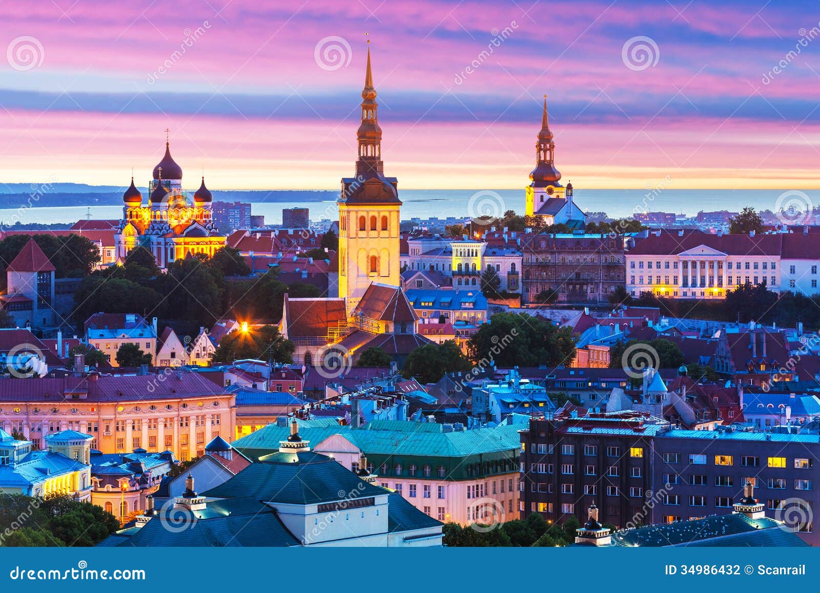 evening scenery of tallinn, estonia