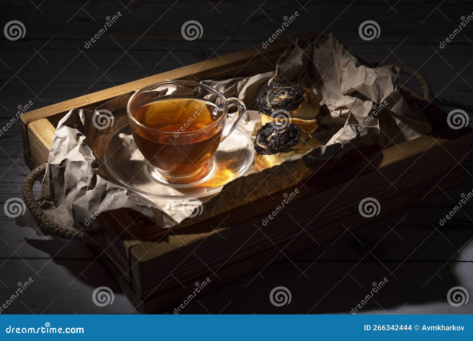 Evening Tea and Cake on the Table Stock Photo Image of food