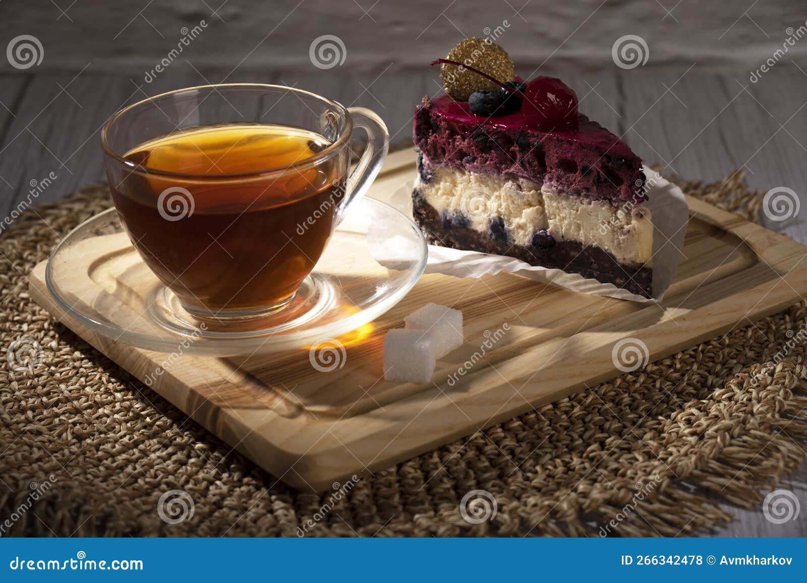 Evening Tea and Cake on the Table Stock Photo Image of white