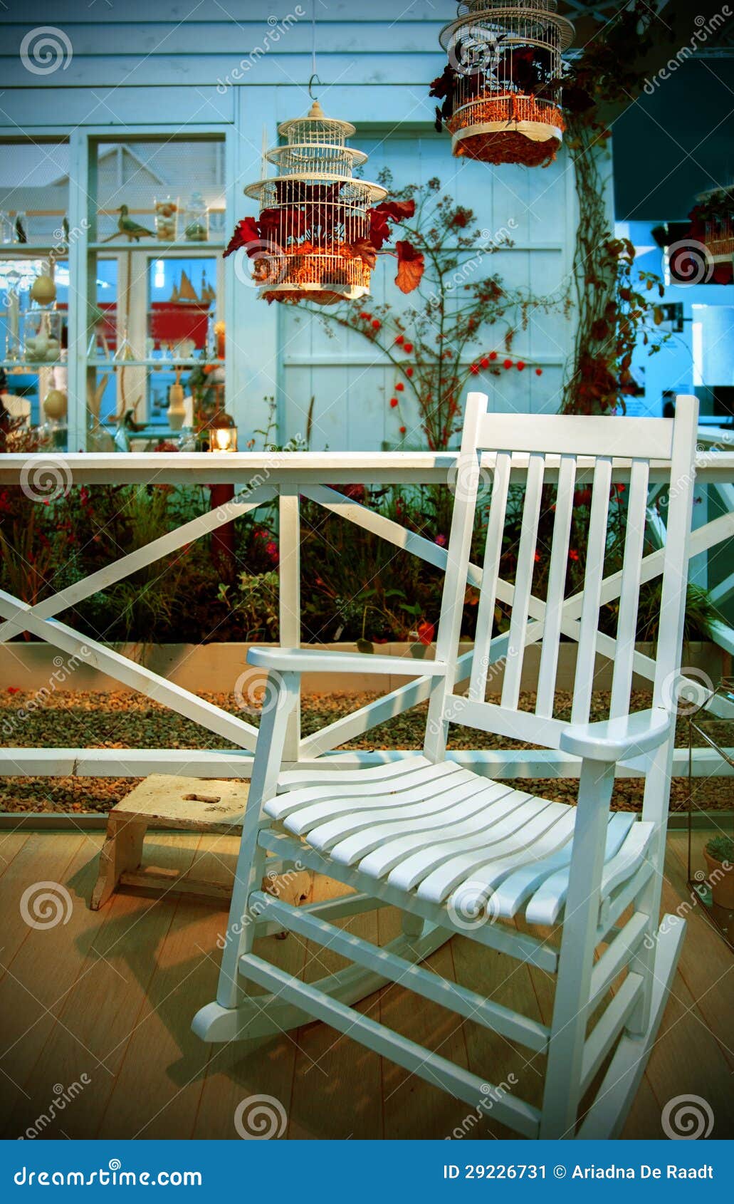 Chair in wooden evening terrace