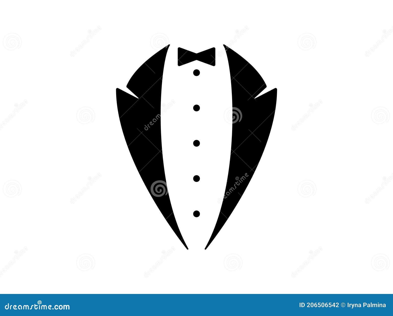 Evening Tuxedo Icon. Stylish Formal Suit with Bow Tie and White ...