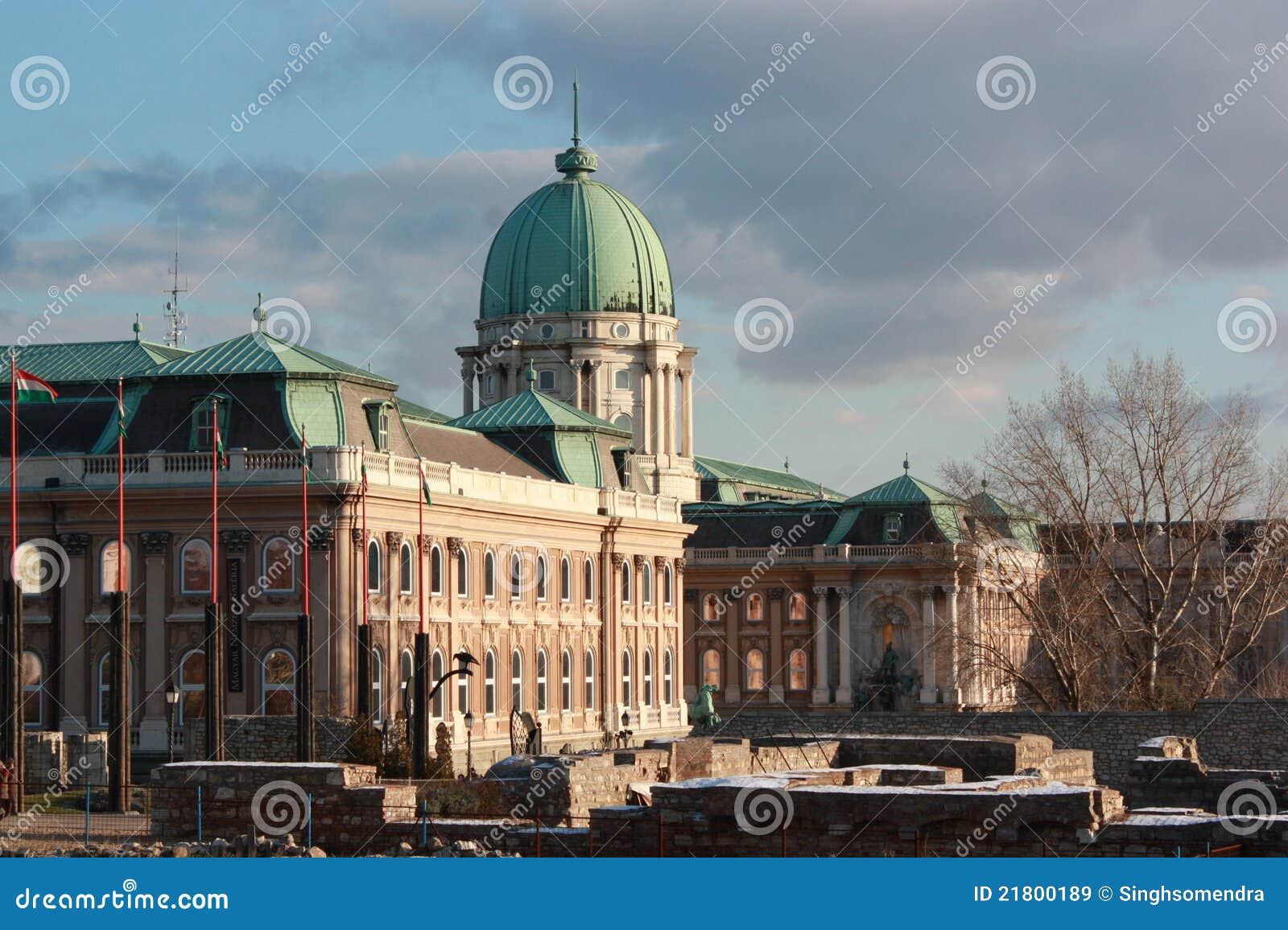 An Evening View of Buda Castle (palace) Stock Image Image of river