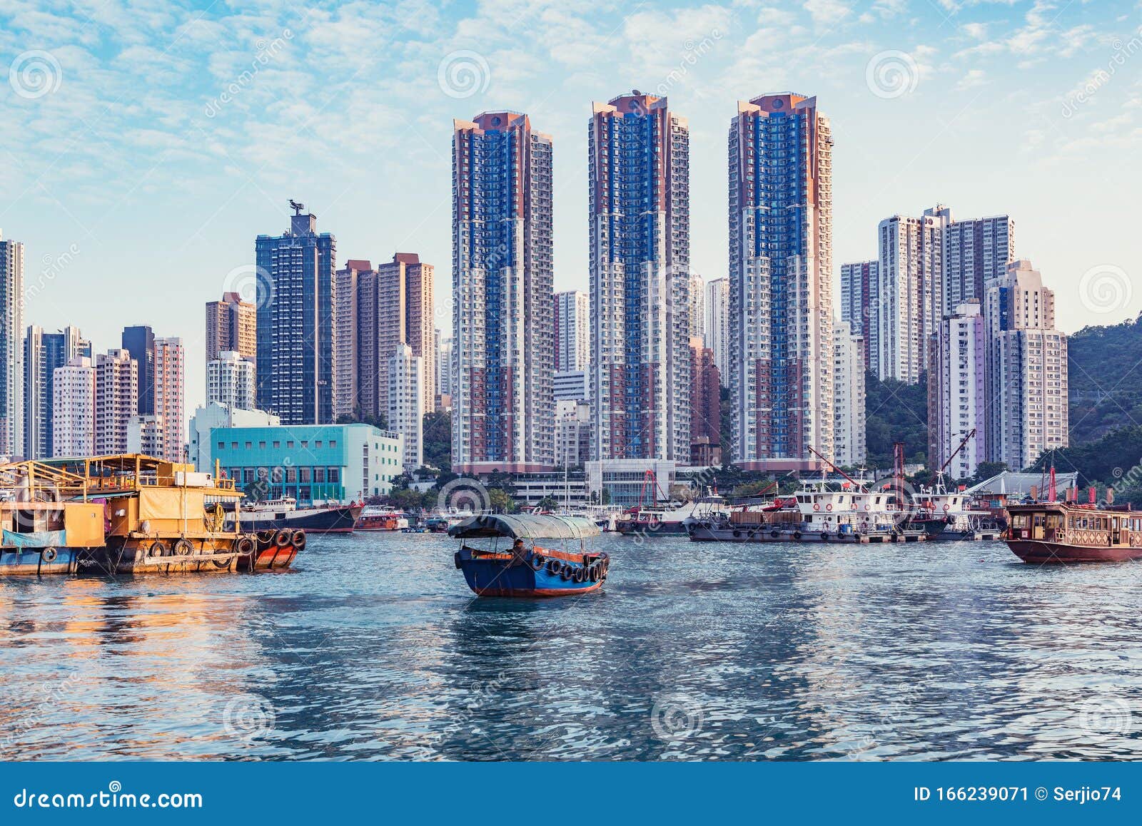 Evening View of the Harbor in Aberdeen Bay. Aberdeen Stock Image
