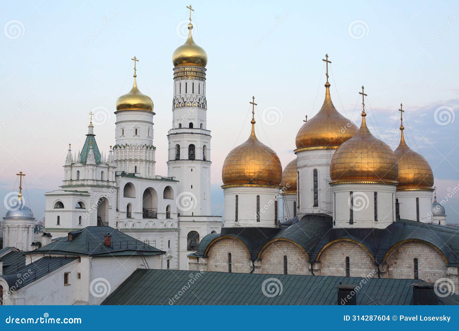 evening view of ivan the great bell tower and