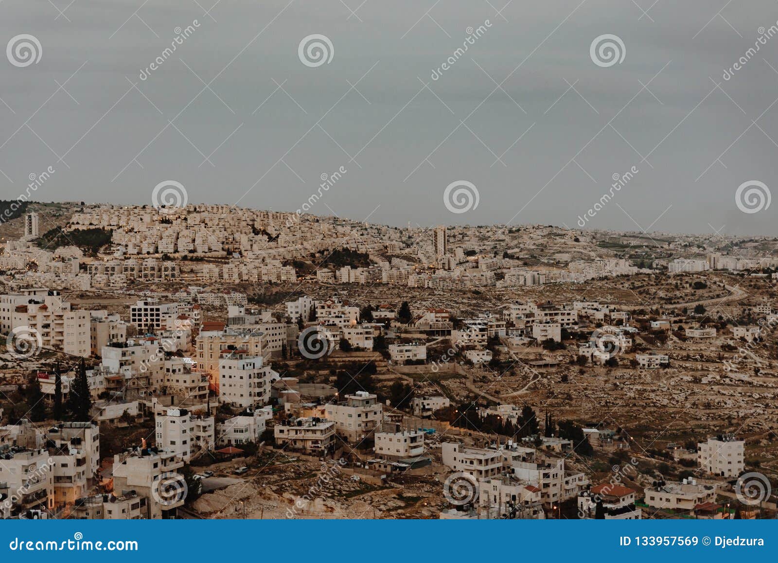 Evening View on Old Bethlehem Stock Image Image of hill, israel