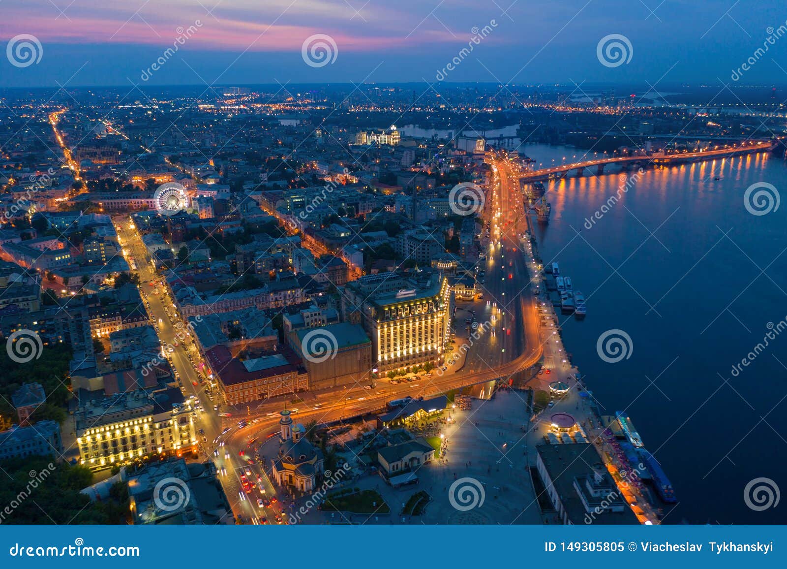 Evening View from the Roof of the Kiev . Kiev, Ukraine Stock Image