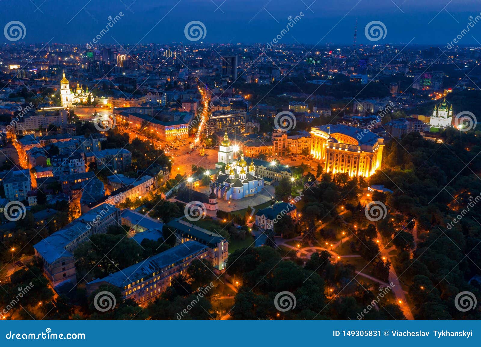 Evening View from the Roof of the Kiev . Kiev, Ukraine Stock Image