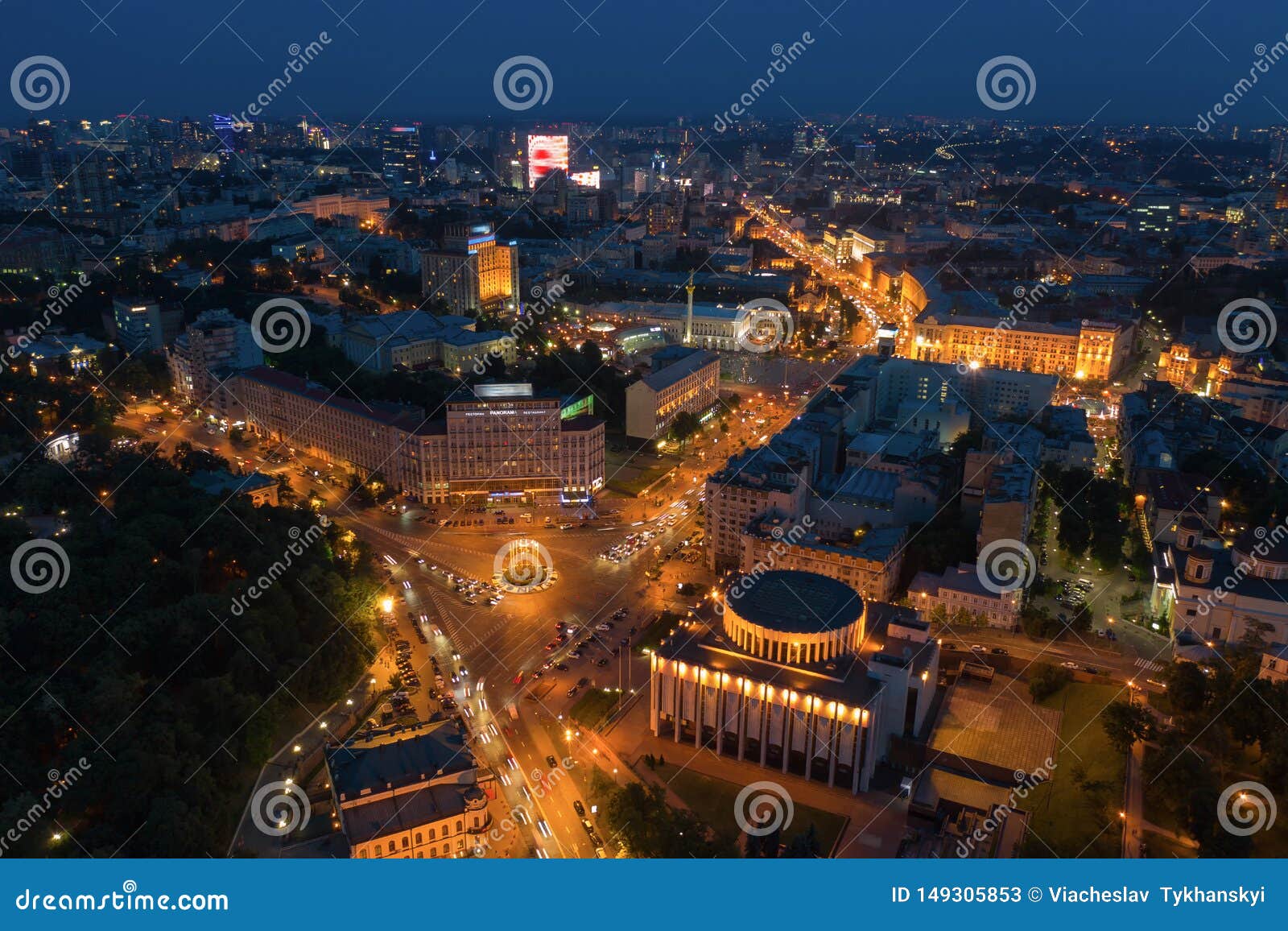 Evening View from the Roof of the Kiev . Kiev, Ukraine Stock Image