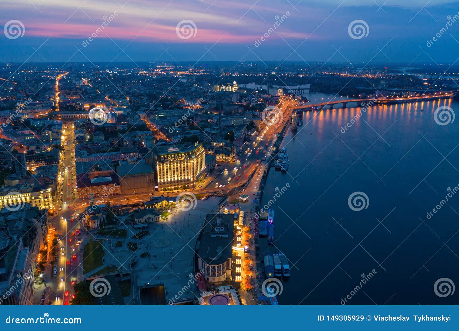 Evening View from the Roof of the Kiev . Kiev, Ukraine Stock Image