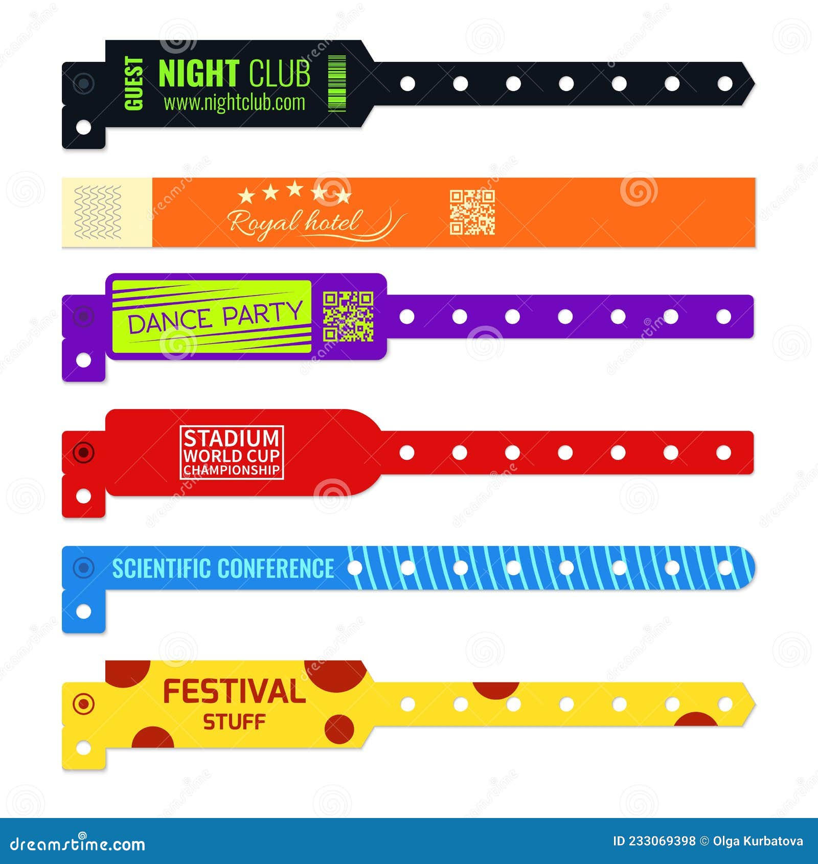 Event Bracelet. Bright Designs Wristbands, Events Visitors Entrance ...