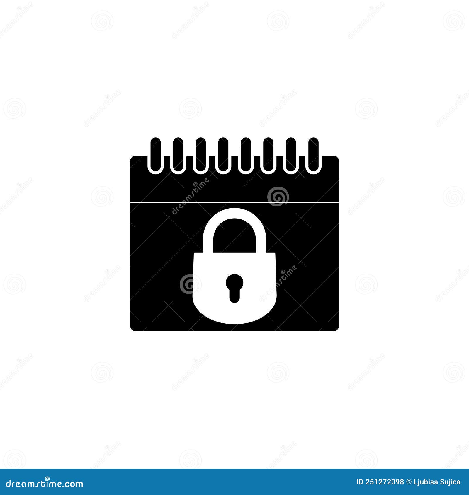 Event Reminder Calendar Glyph Icon Isolated on White Background Stock