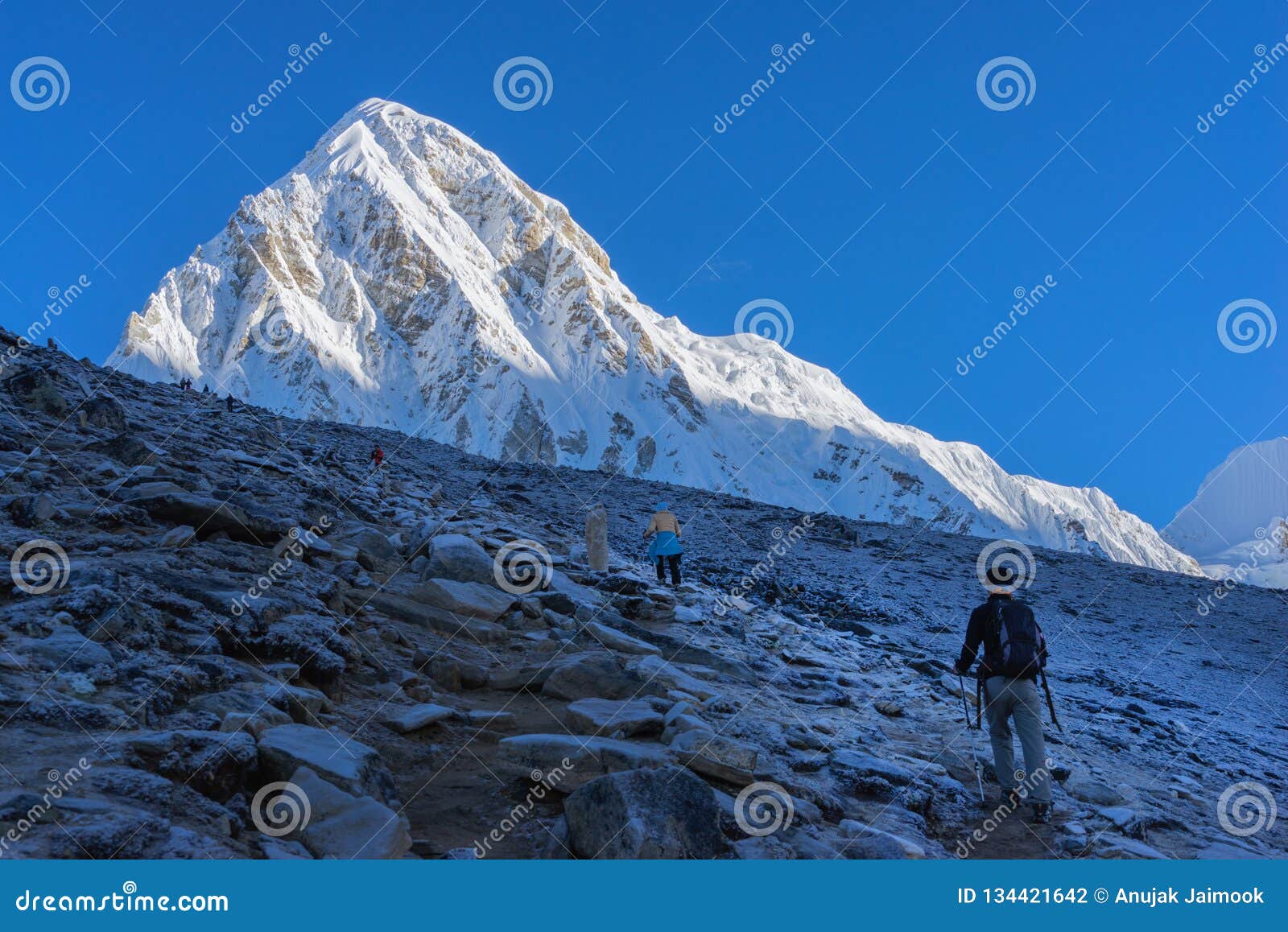Mt Everest Base Camp Mountain Artwork Hiking Trail to Mount Everest in Himalayas Nepal EBC Trek Photography