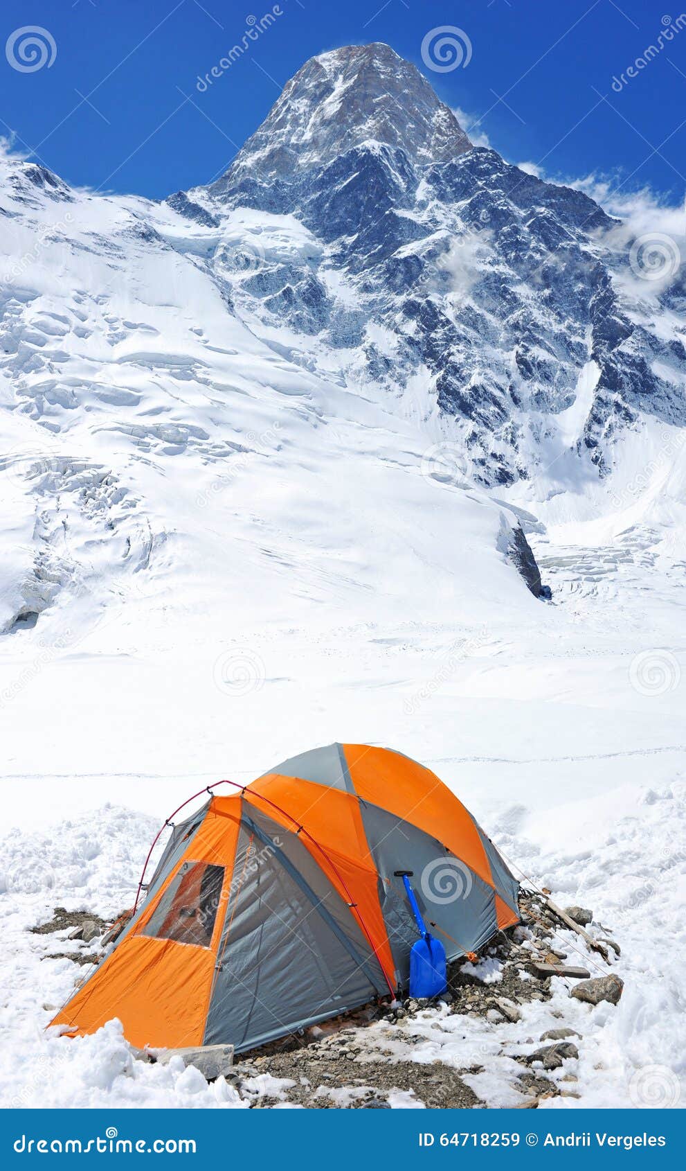 Everest. Tent in base camp stock image. Image of european 64718259