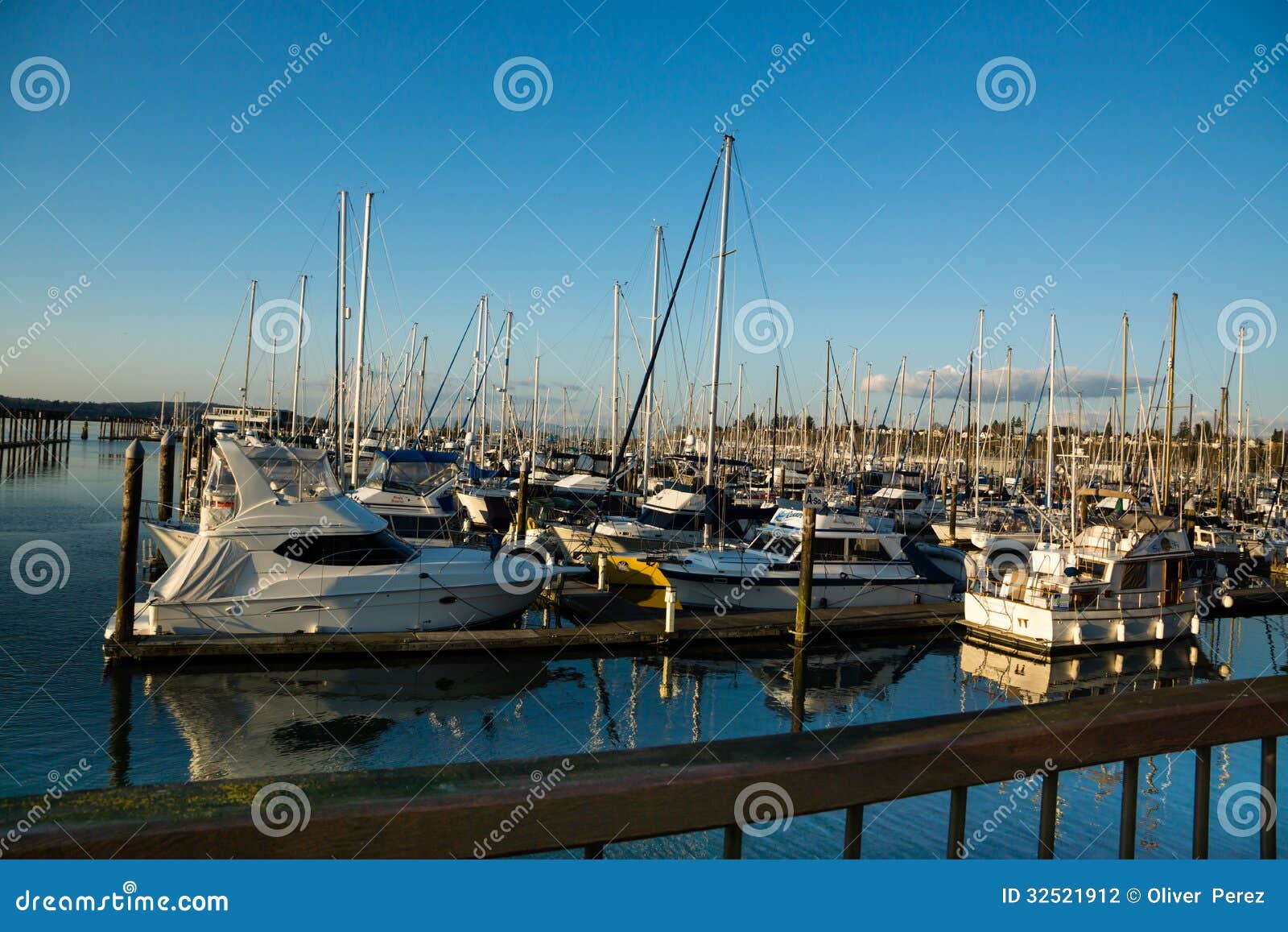 Everett Marina at Sunset editorial photography. Image of nautical ...