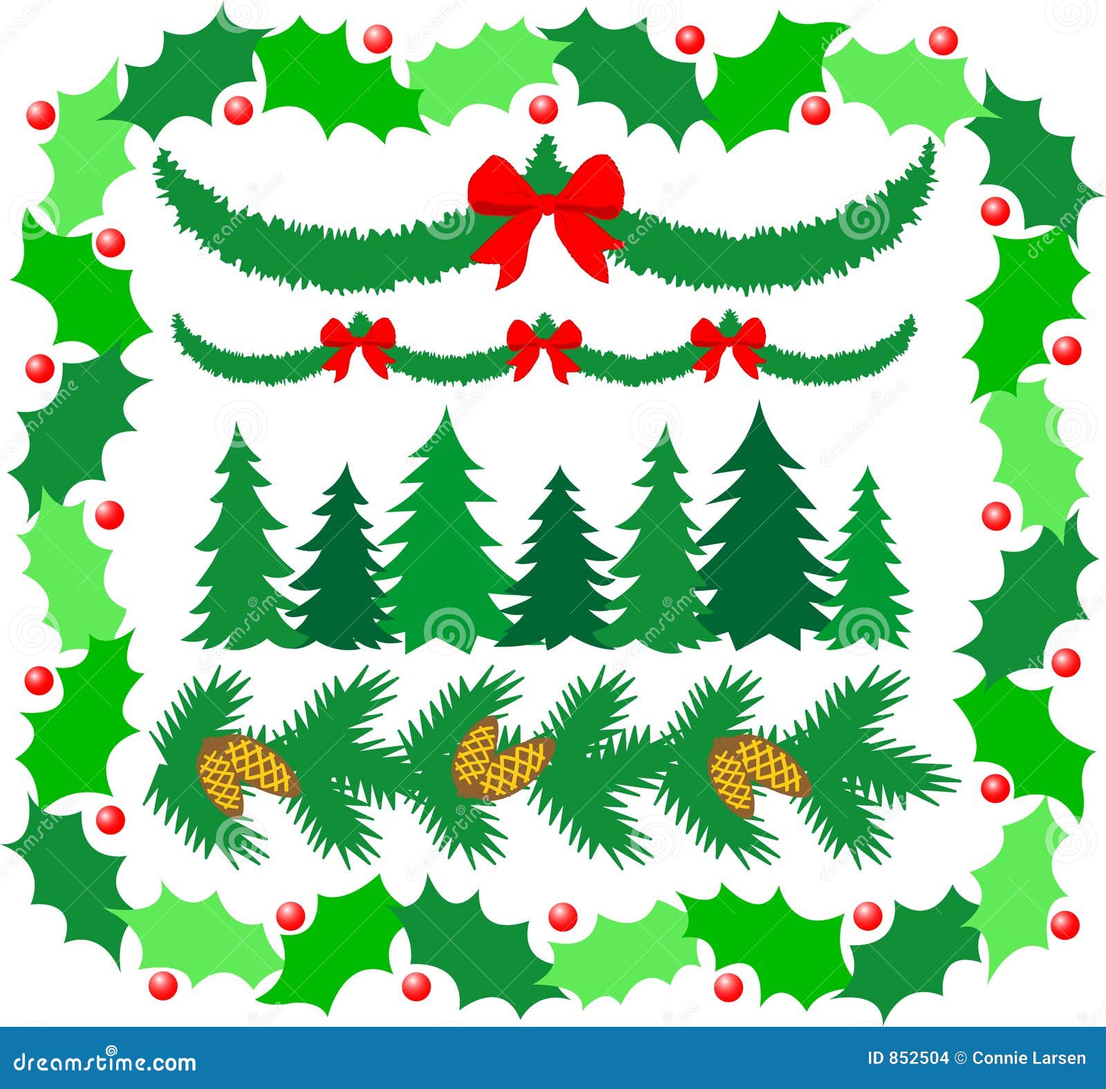 Evergreen Borders stock illustration. Illustration of background 852504