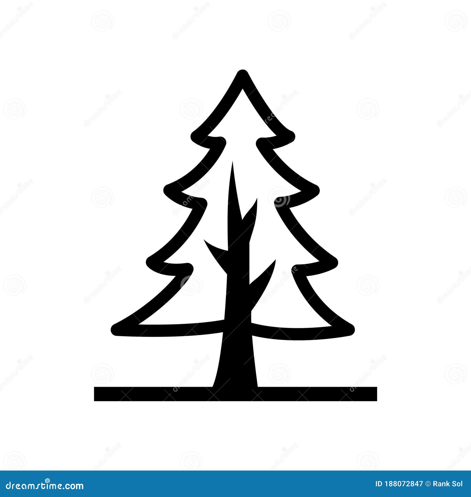 evergreen tree glyph style  icon which can easily modify or edit