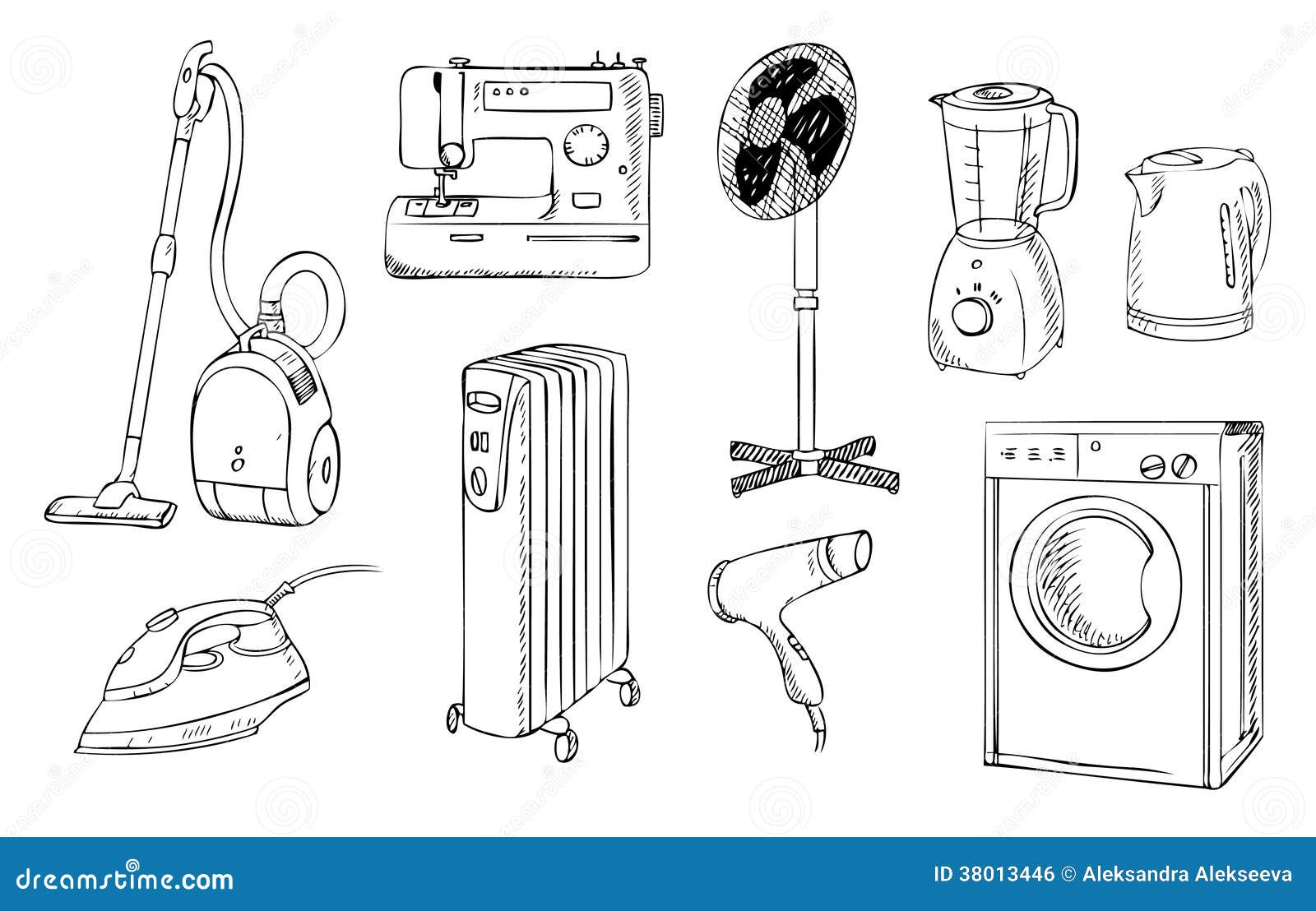 everyday household appliances set