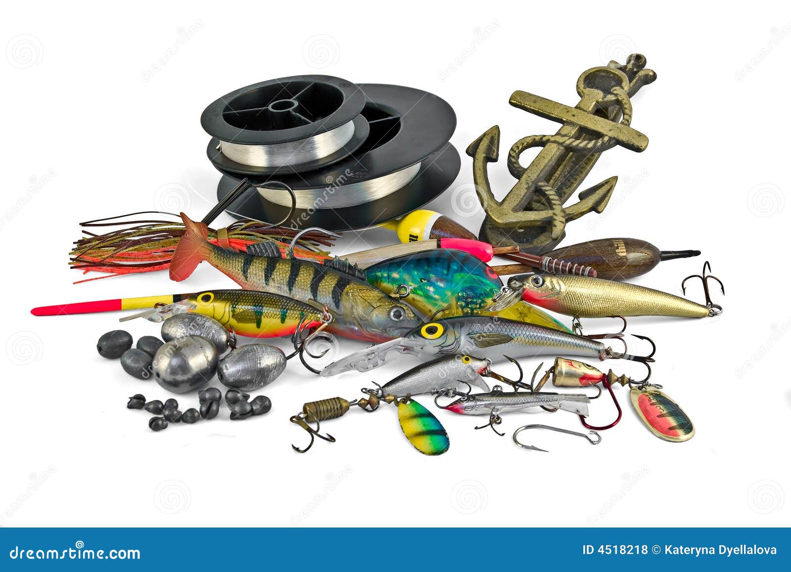 Everything for fishing stock photo. Image of baits, pierced 4518218