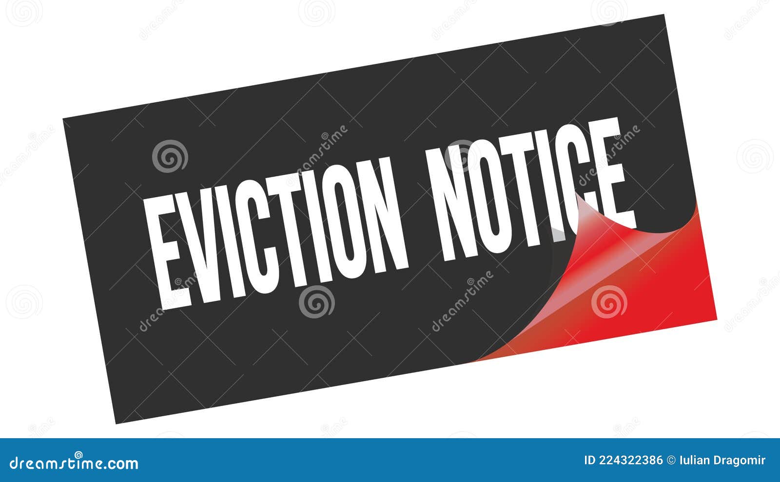 EVICTION NOTICE Text on Black Red Sticker Stamp Stock Illustration