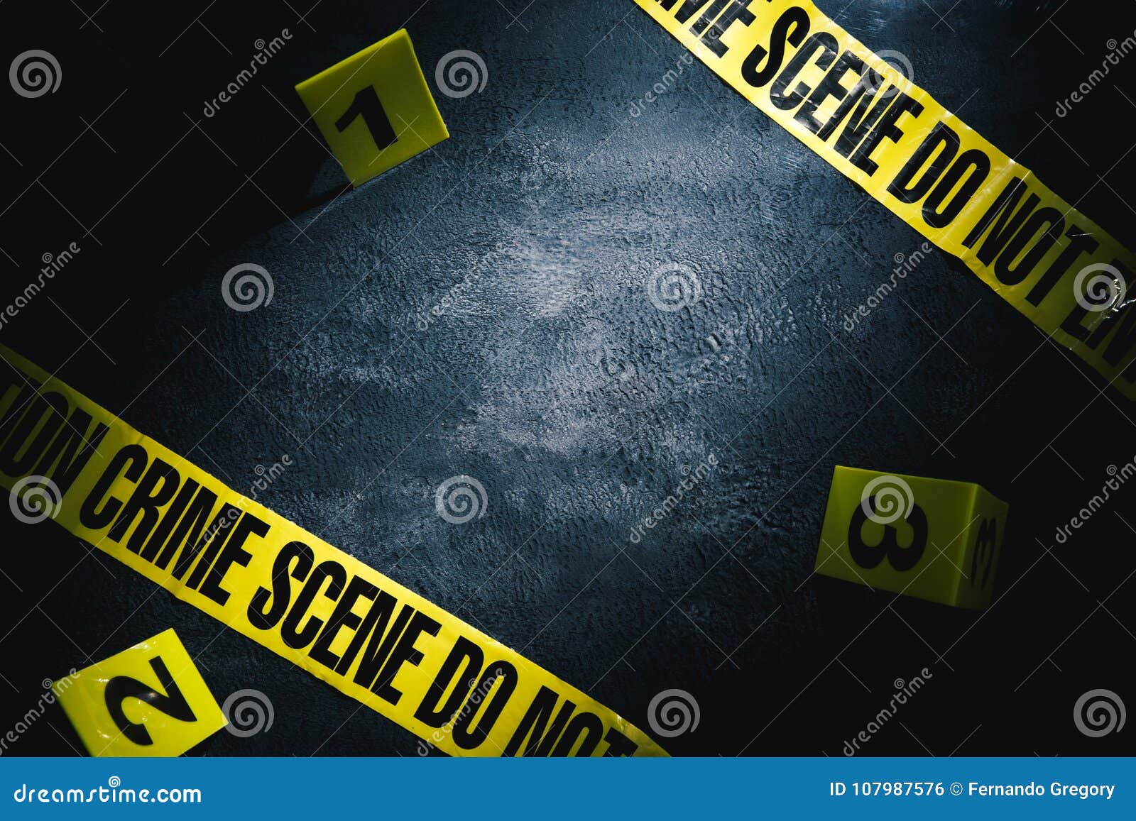 Evidence Markers with Dramatic Lighting Stock Photo Image of police