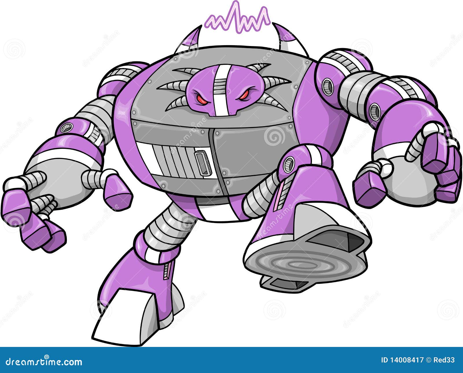 Evil Big Robotic Warrior Vector Stock Vector - Illustration of large,  purple: 14008417