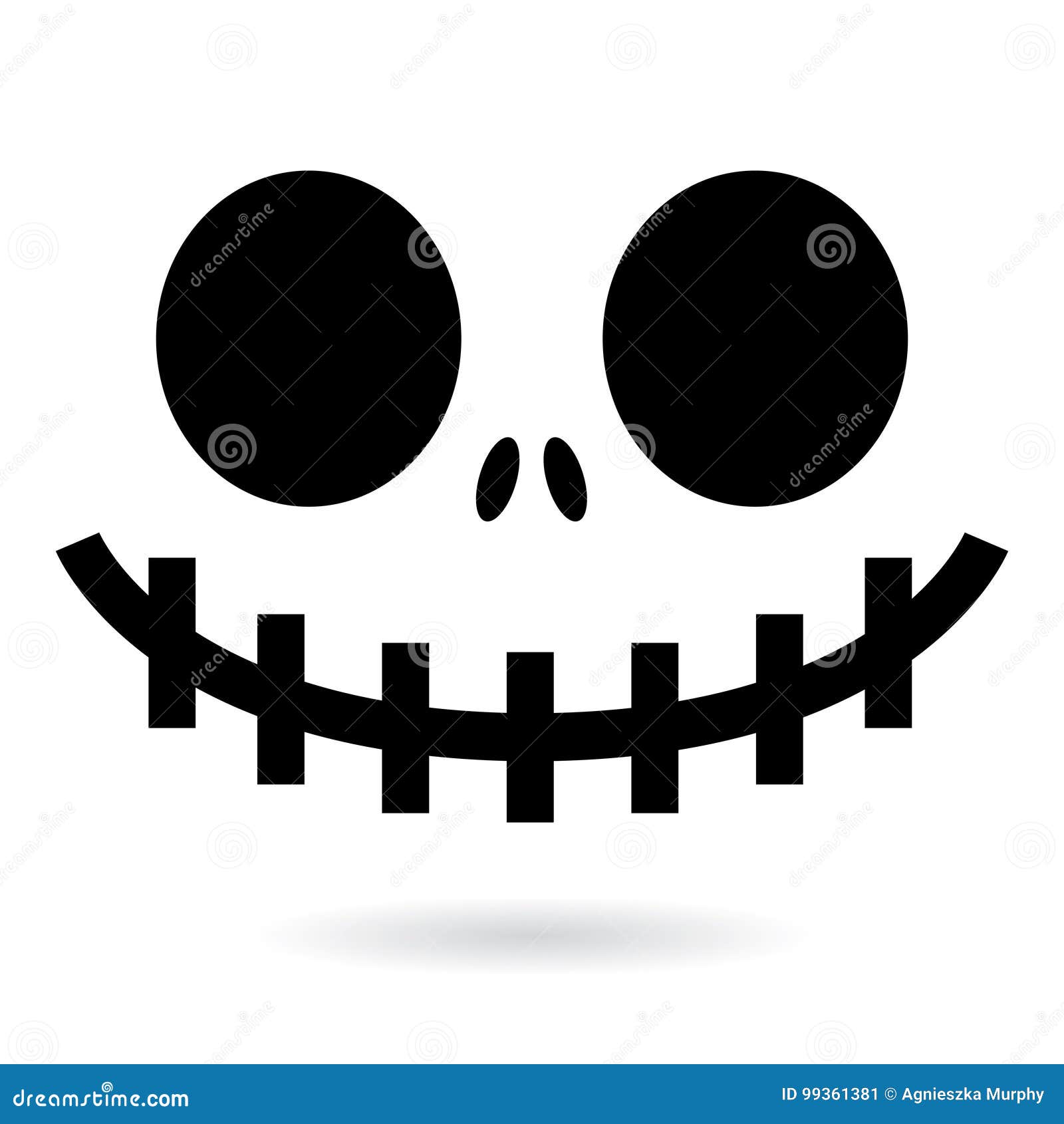 Scary face isolated on white background Royalty Free Vector