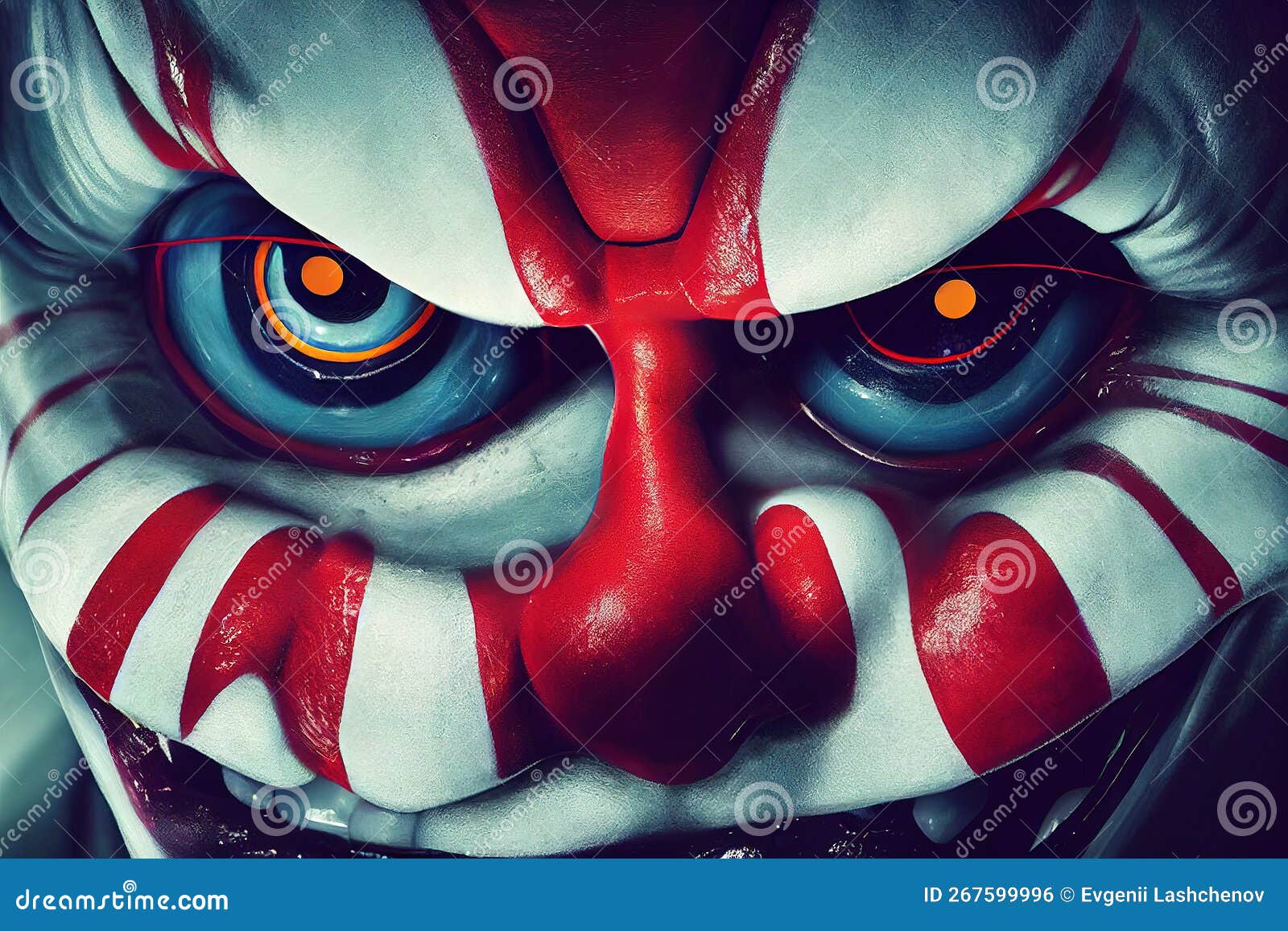 Scary Clown Face. Clown Mutant. Horror Movie Character. Close-up View.  AI-generated Stock Illustration - Illustration of portrait, fantasy:  267599996