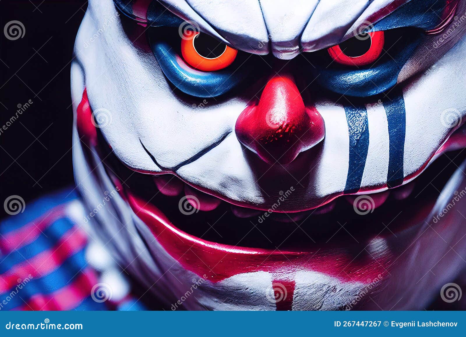 Scary Clown Face. Clown Mutant. Horror Movie Character. Close-up View.  AI-generated Stock Illustration - Illustration of portrait, fantasy:  267599996