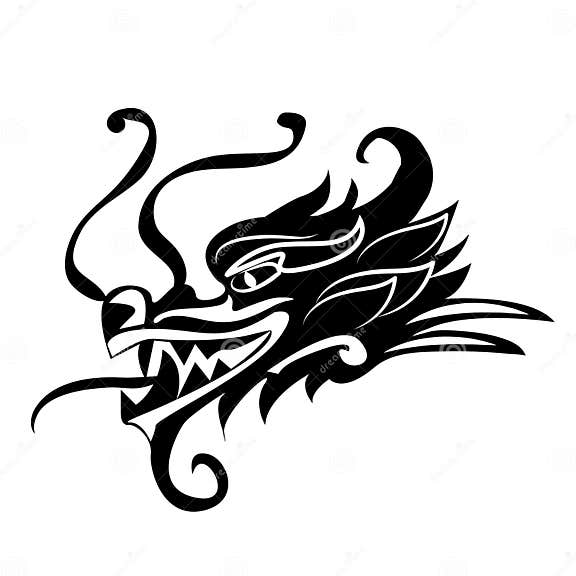 Evil Dragon Head. Artwork Inspired with Traditional Chinese and ...