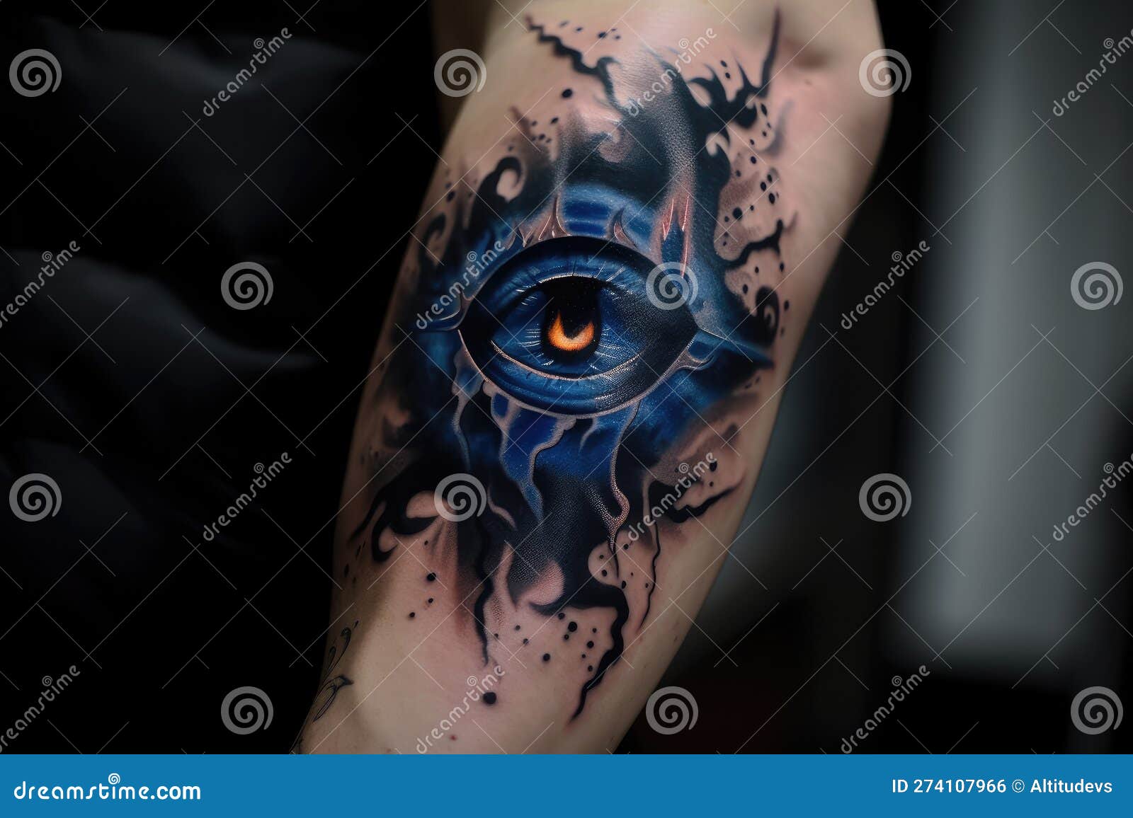 Eye Tattoo with Cross Design