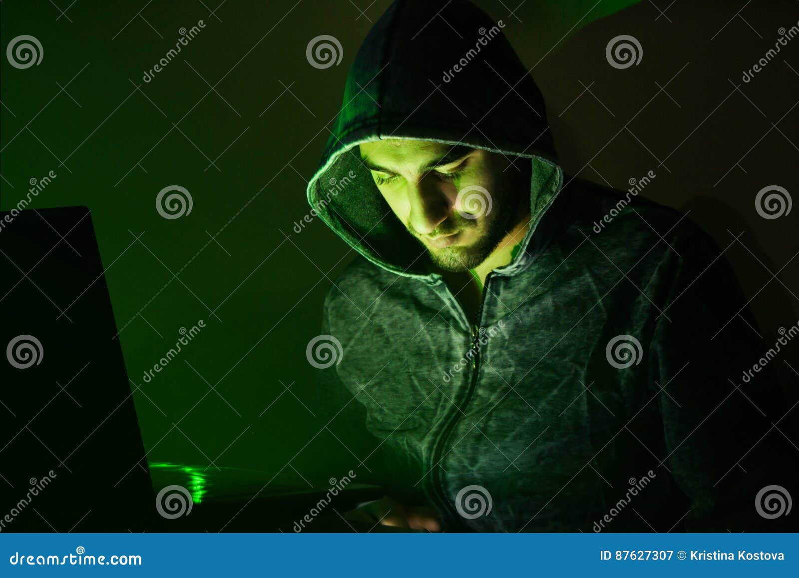 evil hacker trying to scam people online