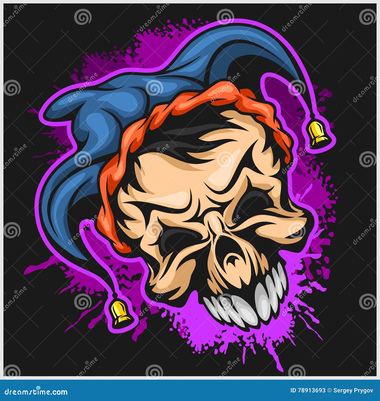 Evil Scary Clown. Halloween Monster, Joker Character Stock Vector ...