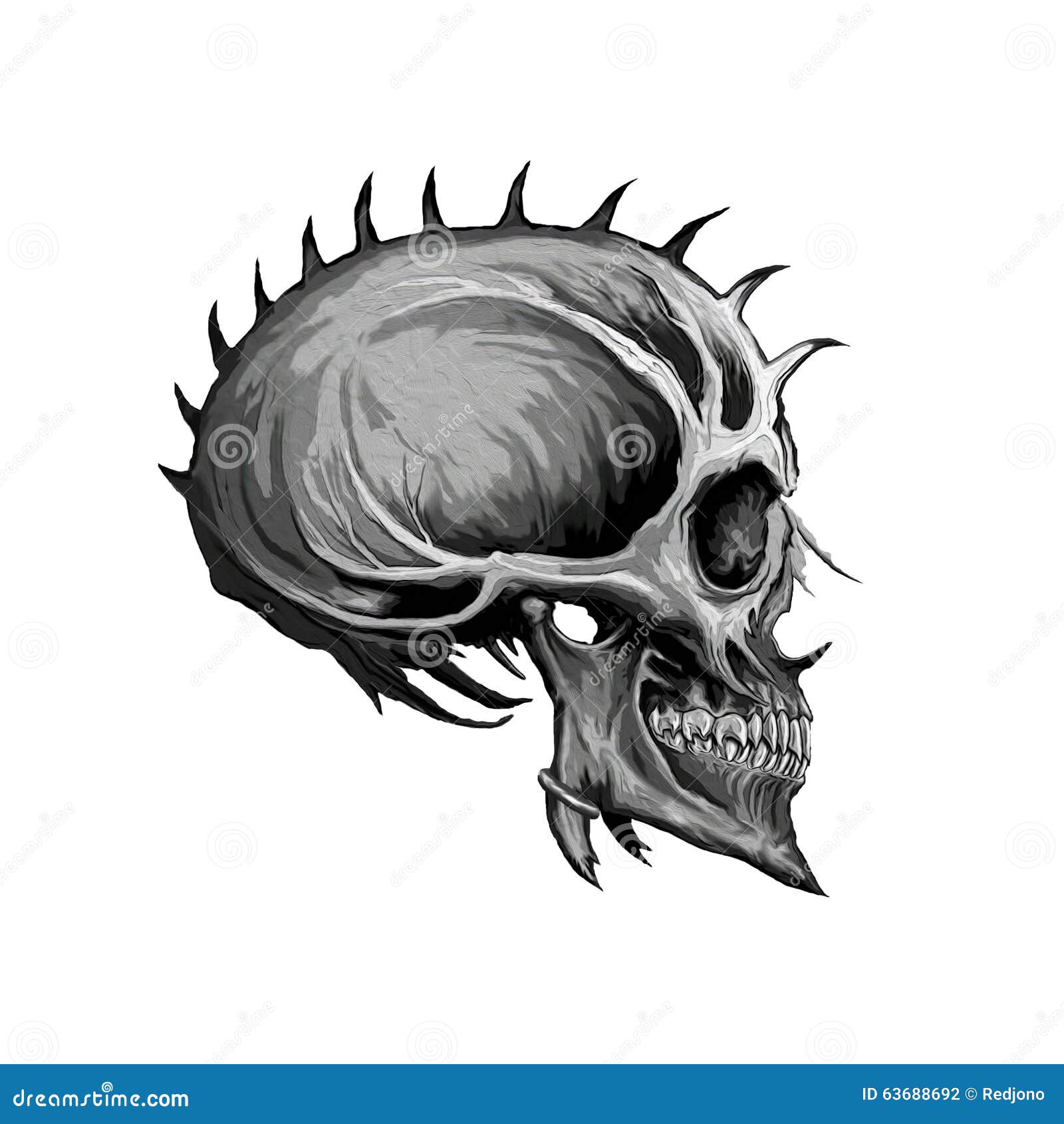 Evil skull stock illustration. Illustration of skulls - 63688692
