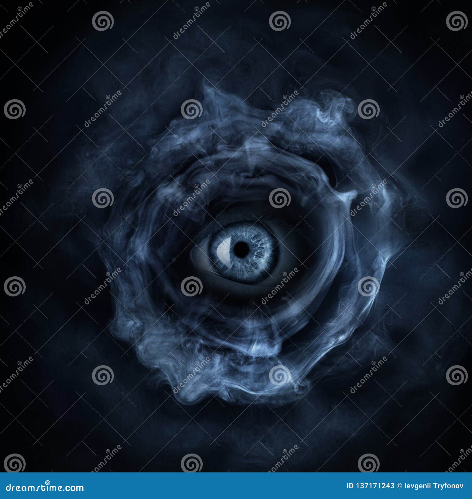 evil, zombie, spooky monster eye on dark horror background. gothic style