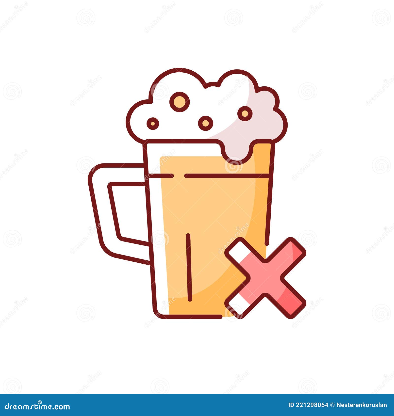Evitar El Icono De Color Rgb De Alcohol Ilustración del Vector -  Ilustración de pictograma, icono: 221298064