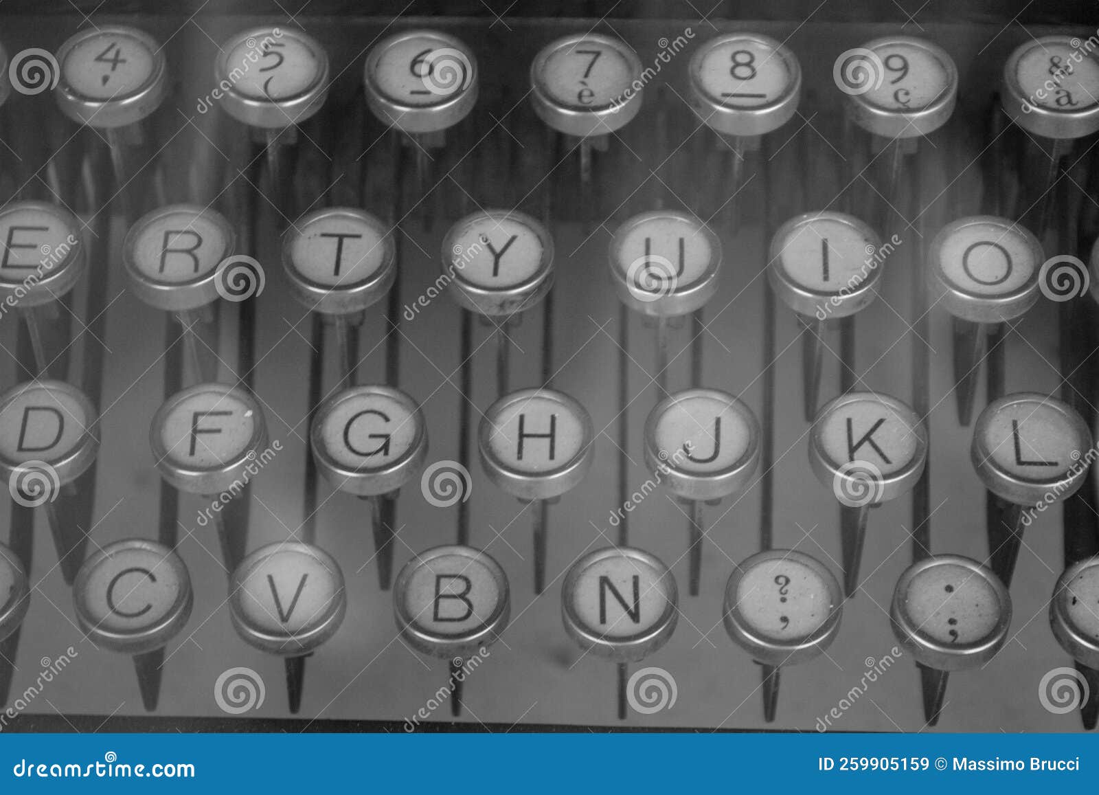 texture of keys of an old typewriter