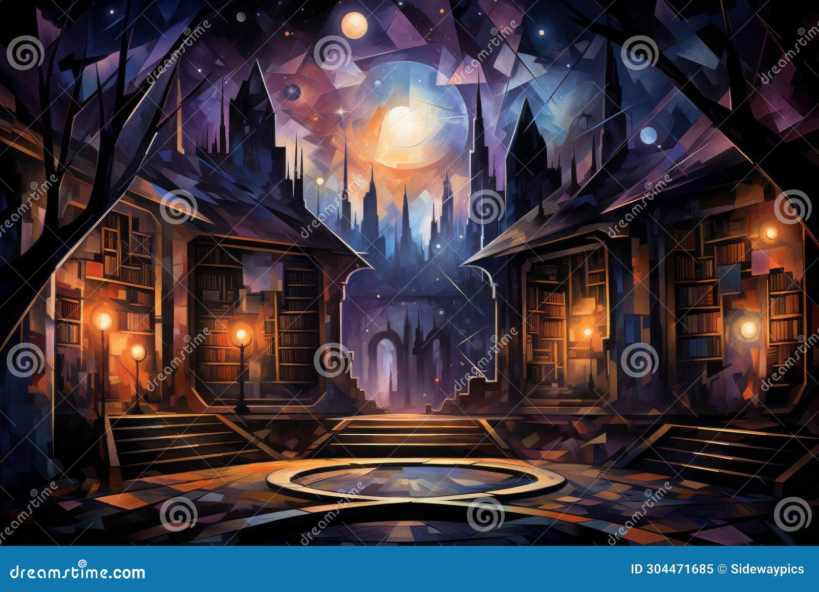 mysterious shadow libraries in fantasy - generative ai