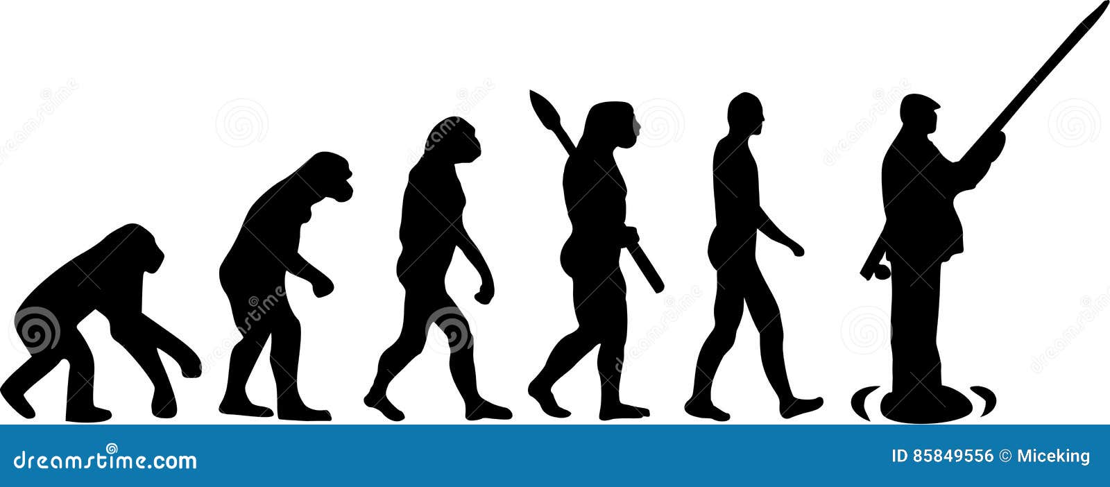 Evolution of a fishing man stock vector. Illustration of darwin