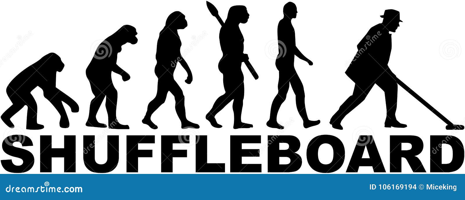 Evolution shuffleboard stock vector. Illustration of retro 106169194