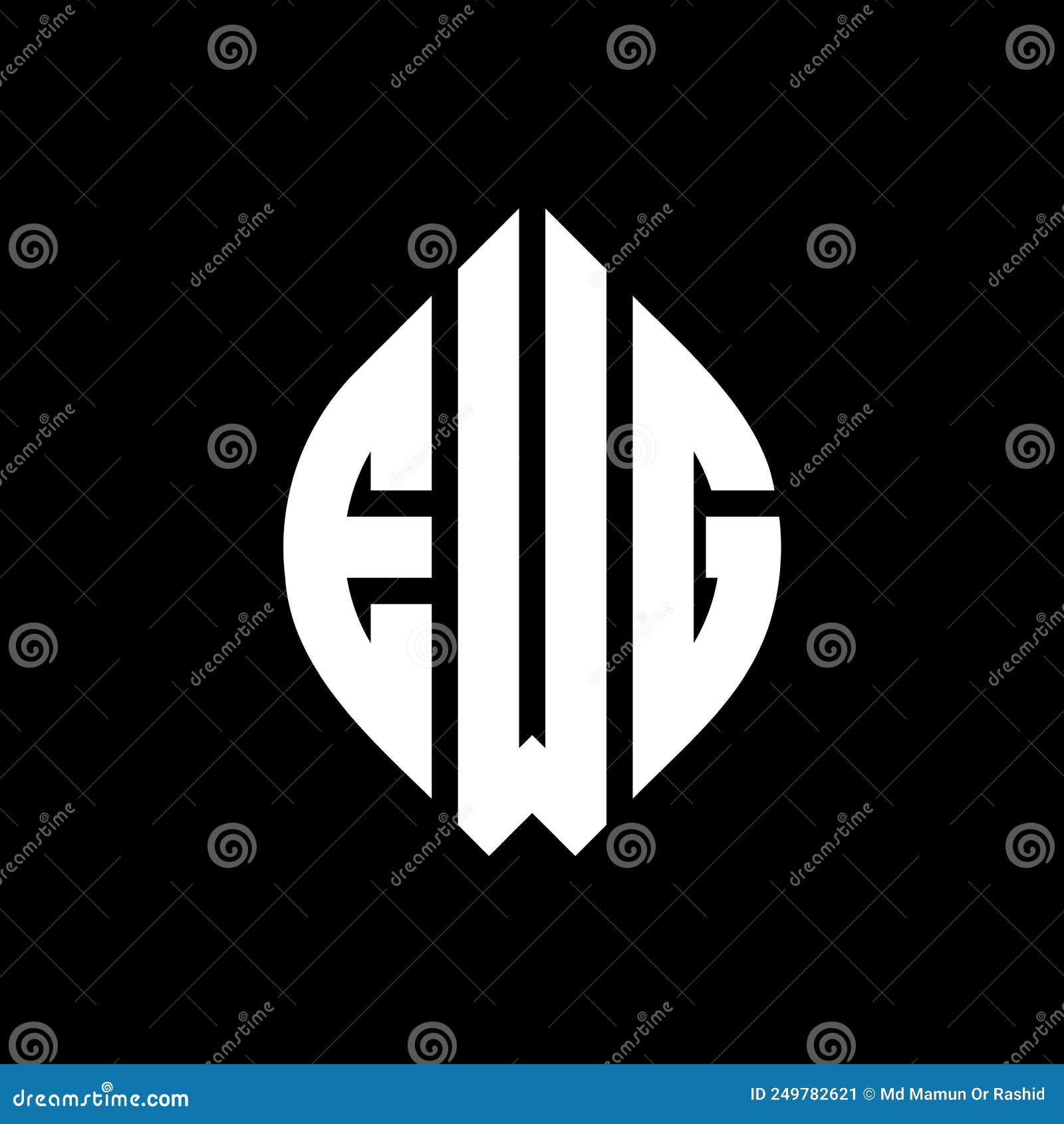 EWG Circle Letter Logo Design with Circle and Ellipse Shape. EWG