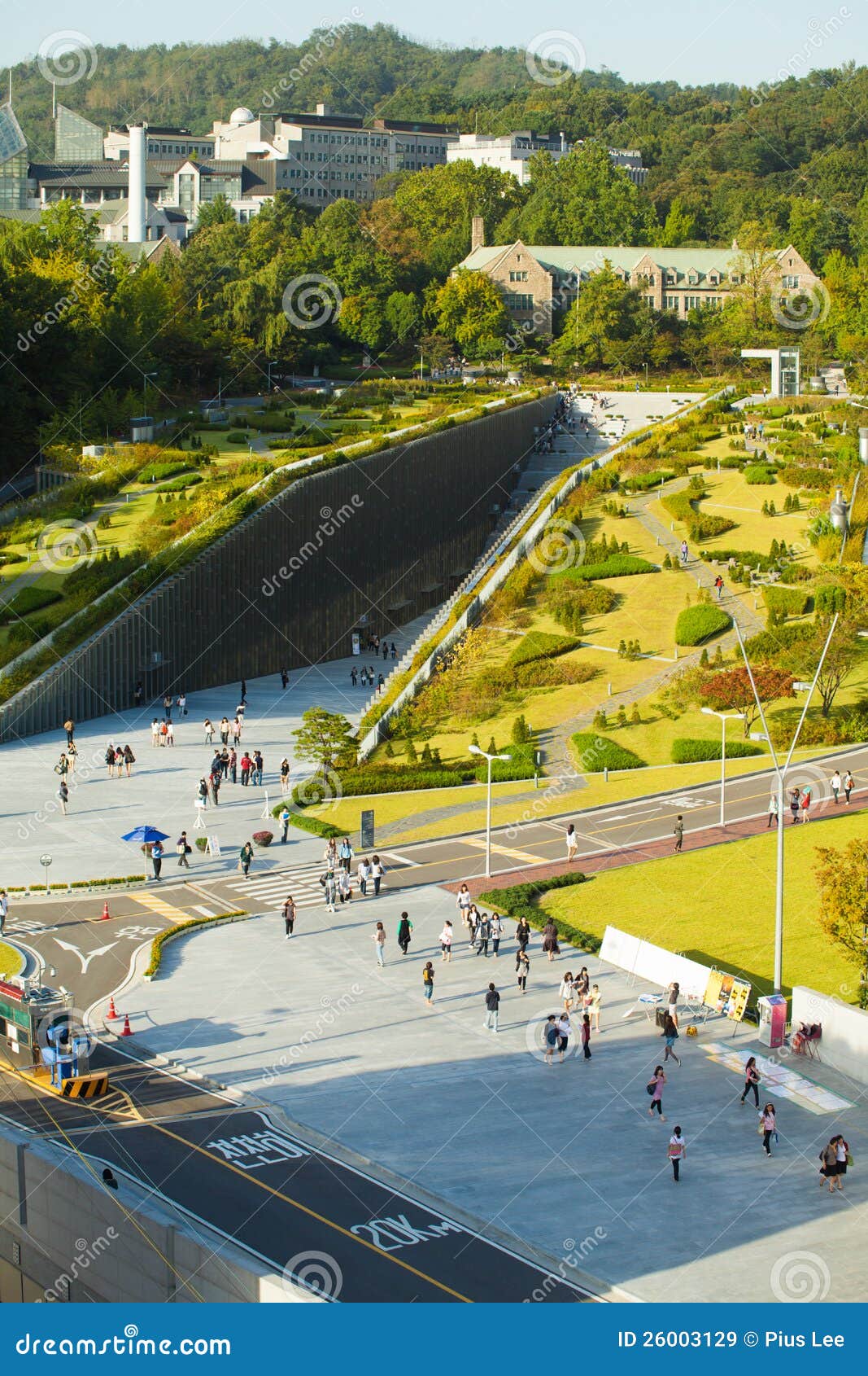 Ewha Womans University Campus Complex Aerial V Editorial Stock