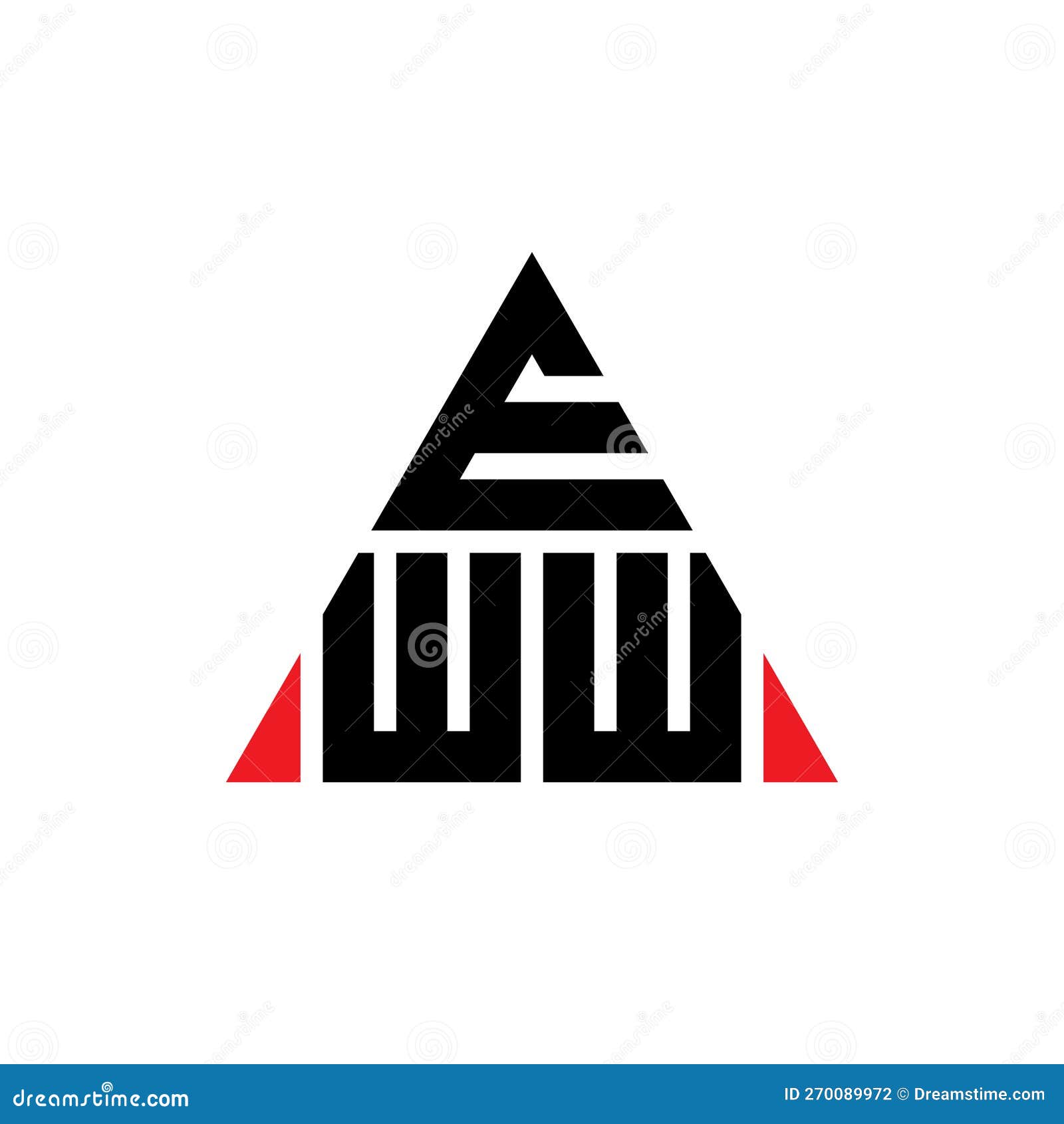 eww triangle letter logo  with triangle . eww triangle logo  monogram. eww triangle  logo template with red