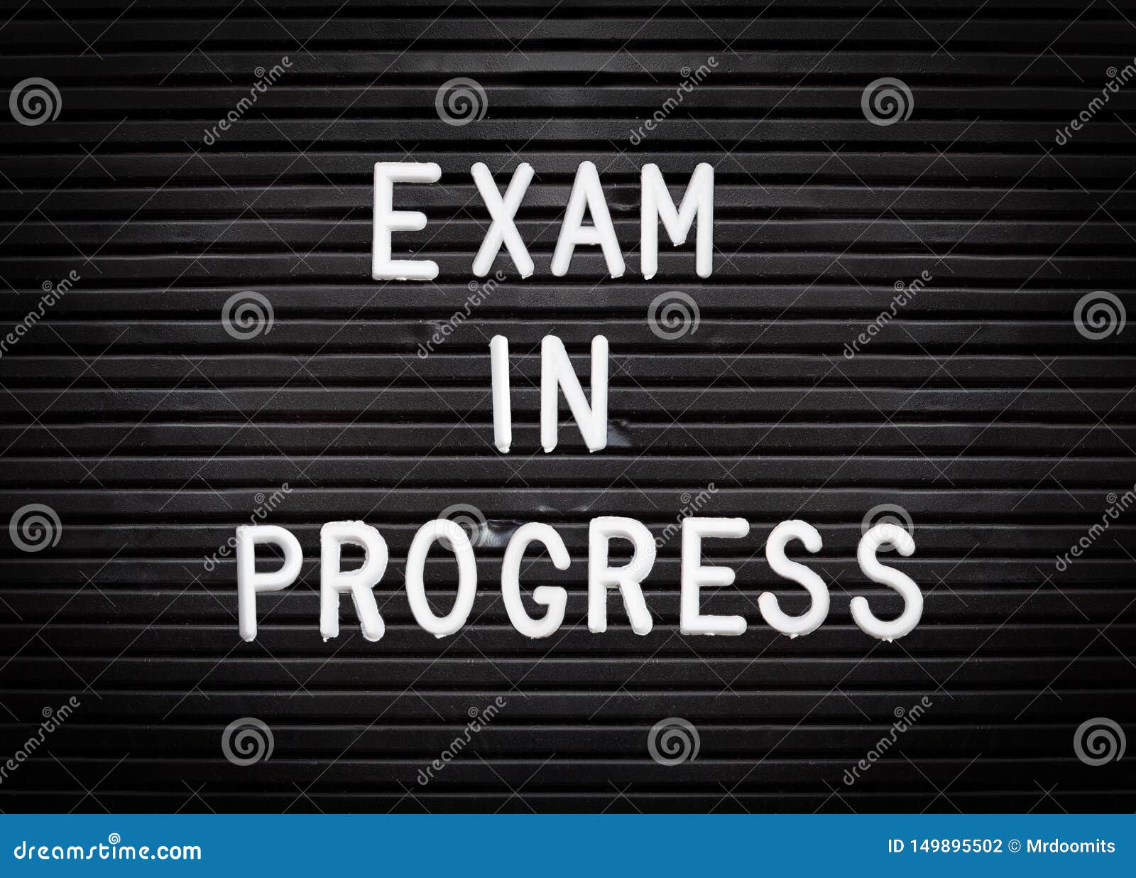 exam in progress sign
