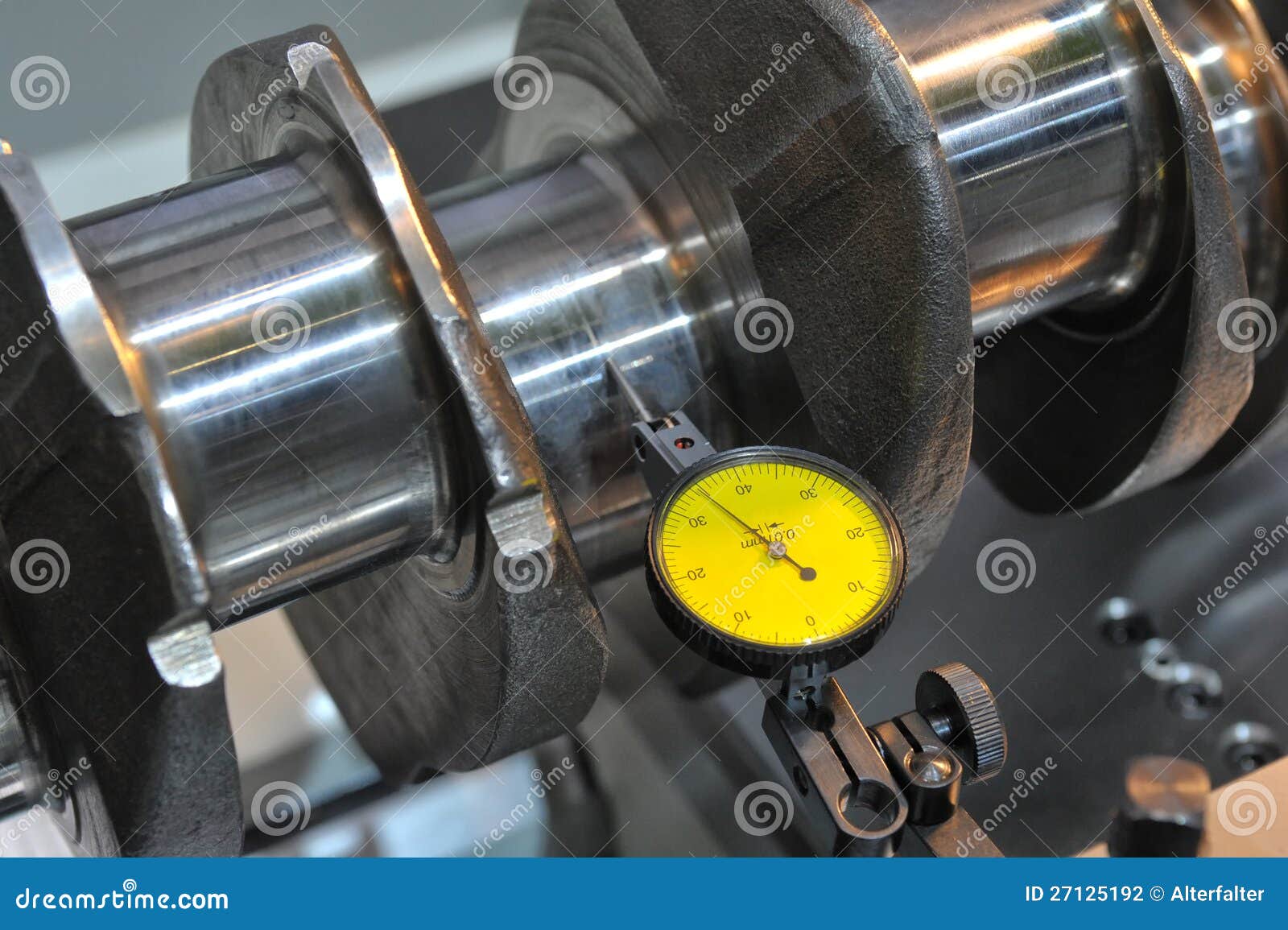 Examination of a Crankshaft Stock Photo Image of manufacturing